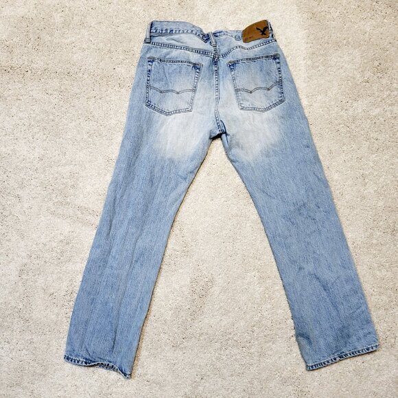 American Eagle Women Jean 30x30 Blue Original Bootcut Western Denim Faded - Picture 2 of 8